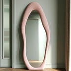 Honyee Full Length Mirror, Flannel Wrapped Wooden Frame Full Body Mirror - Image 2