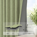Light Sage Blackout Curtains for Bedroom Aesthetic 54 Inch Long 2 Panel Thermal - Image 5