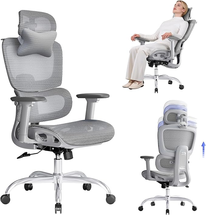 Ergonomic Office Chair with 3D Headrest, Computer Chair with Adjustable by LarkLeavesOfficial