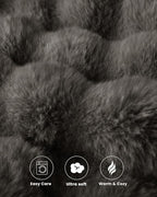 Ultra Soft Cozy Faux Fur Throw Blanket, Fuzzy Plush Thick Bubble Blanket - Image 6