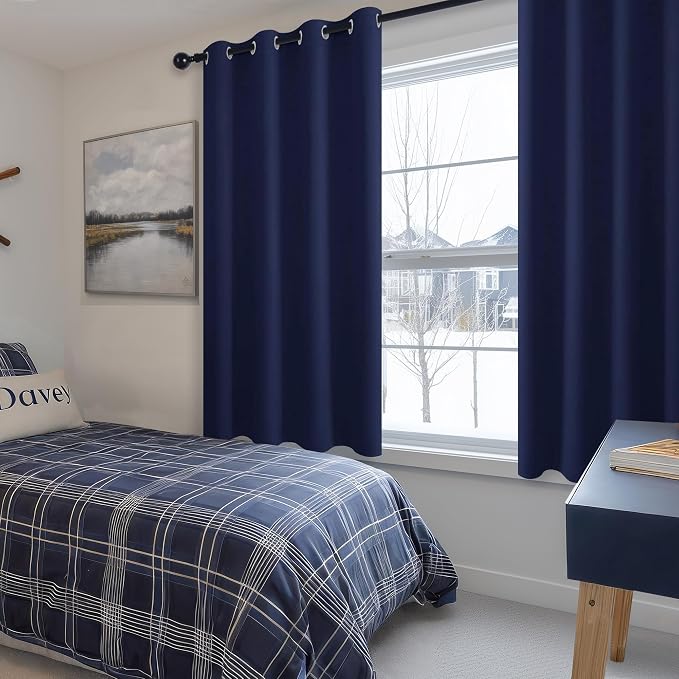 Blackout Curtains for Bedroom, 52 x 45 Inch, 2 Panels | Thermal Insulated & - Image 6