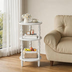 HOOBRO Round Side Table for Small Space, 3-Tier Small Round End Table - Image 2