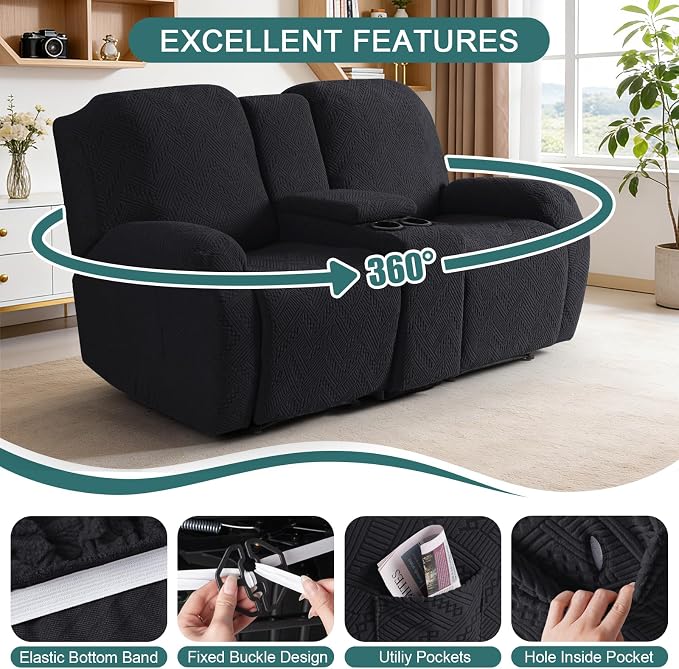 Ruaozz Loveseat Recliner Covers - Image 5