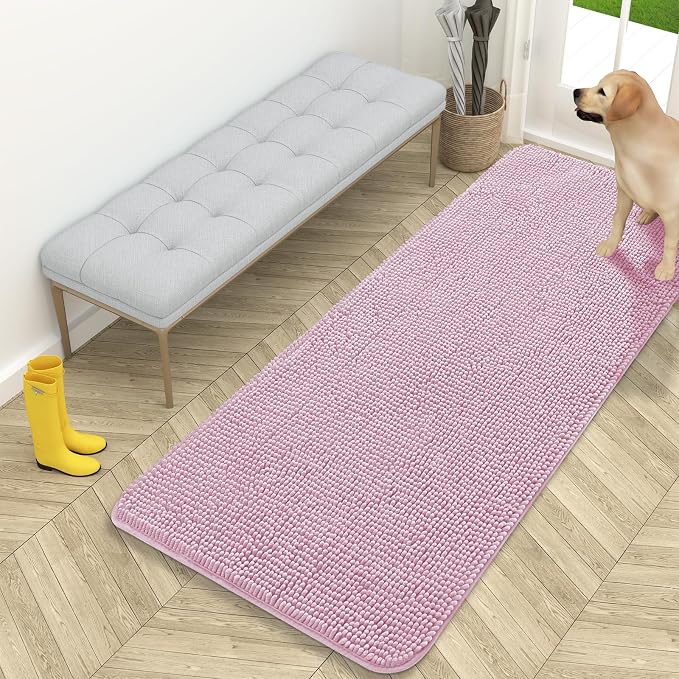 OLANLY Dog Door Mat for Muddy Paws 59x24, Super Absorbent Chenille Mud Mat | by OLANLY