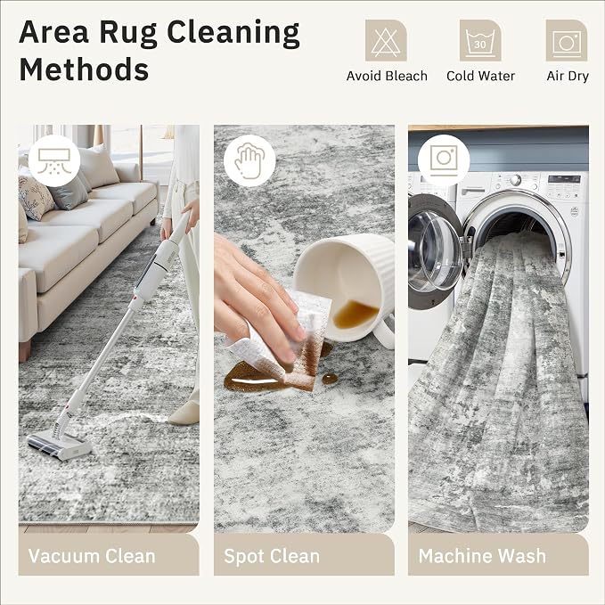 Soalmost Abstract Rug 5x7 Washable Area Rugs - Image 9