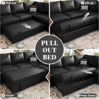 108 Inch Faux Leather Modular Sectional Sofa - Image 6