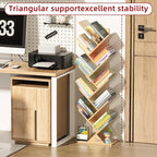 SHEEPAM 10 Tier Tree Book Shelf, Floor Standing Wood Bookshelf - Image 5