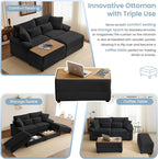 SUNWAVE 74" W Double Chaise Lounge Chair Indoor, Oversized Loveseat - Image 4