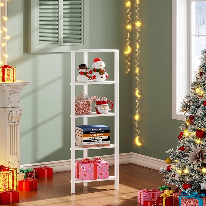 TUTOTAK Corner Shelf, 5-Tier Corner Bookshelf - Image 3