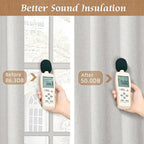 Light Grey Linen 100% Blackout Window Curtains - Image 5