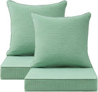 Outdoor Deep Seat & Back Cushion Set, 24 x 24 Inch Water Repellent and Fade by Supflourishia