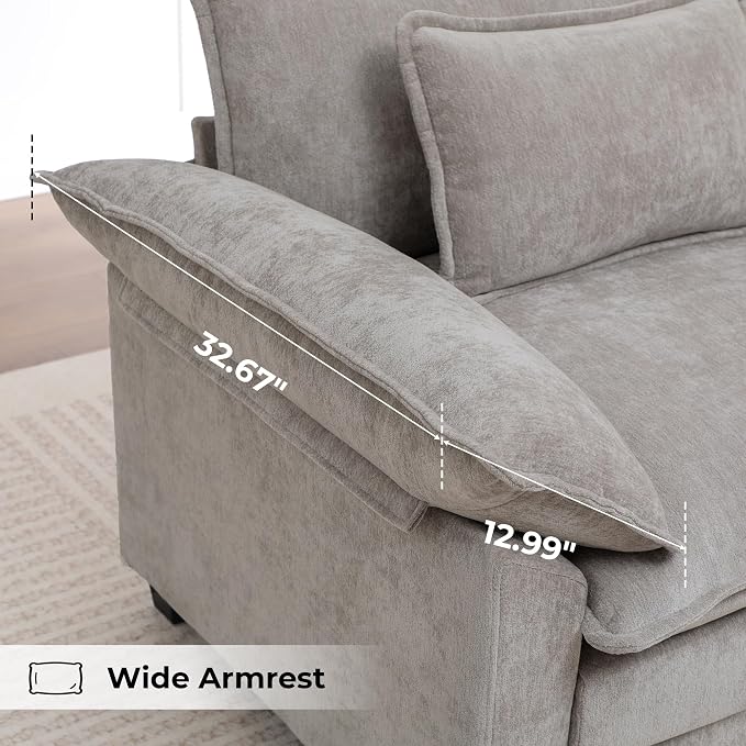 Oversized Accent Chair, Modern Chenille Cloud Sofa Chair - Image 9