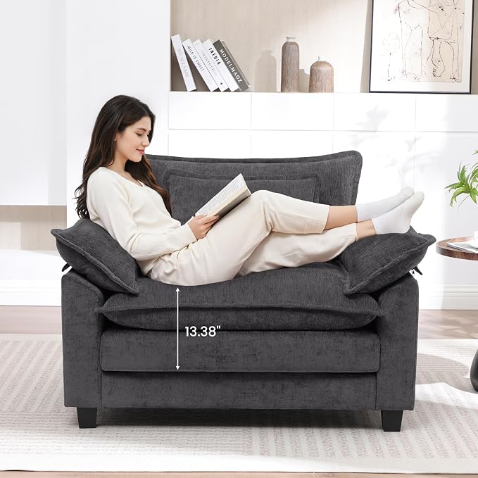 Oversized Accent Chair, Modern Upholstered Armchair Cloud Sofa Chair - Image 3