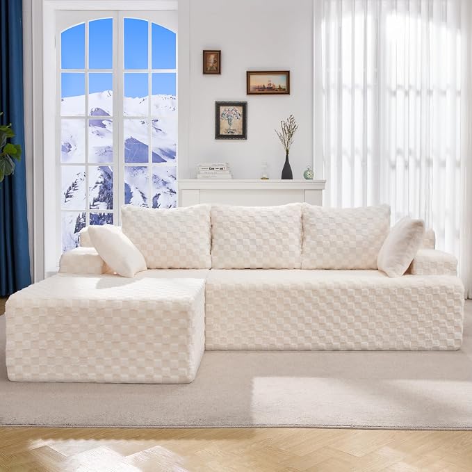 Hobestluk Modular Sectional Sofa Couches L-Shape Couch 3 Seat Modular Sofa by YourHomeDeservesMore