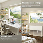 WOHOMO Folding Desk, Small Writing Desk 39.4", Space-Saving Foldable Laptop - Image 5