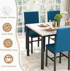 Recaceik Dining Table Set for 4, Modern 5 Piece Dining Table Set Faux Marble - Image 7