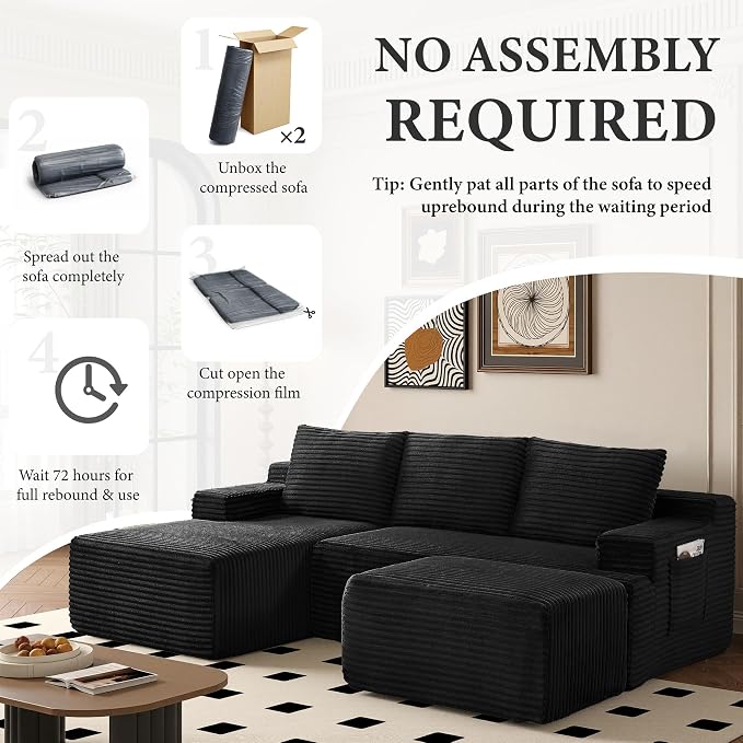 96" Sectional Couches for Living Room Cloud Couch Sofa - Image 4