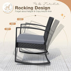 Greesum 3 Pieces Outdoor Furniture Set Patio Bistro Rocking Chairs - Image 5