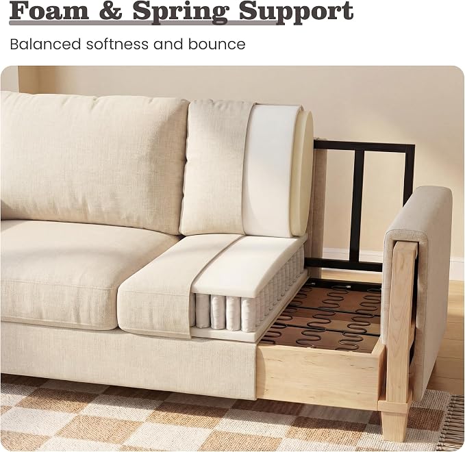 Apicizon 63" Loveseat Sofa Couch, Cloud Couch Lounge Sofa - Image 4