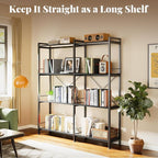 Huuger 4 Tier Bookshelf, L Shaped Corner Bookshelf - Image 6
