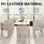 RIVOVA Modern Barrel Dining Chairs Set of 6, PU Leather Upholstered Accent Side - Image 3
