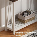 ChooChoo Farmhouse Console Table, Rustic Vintage Narrow Sofa Table - Image 5