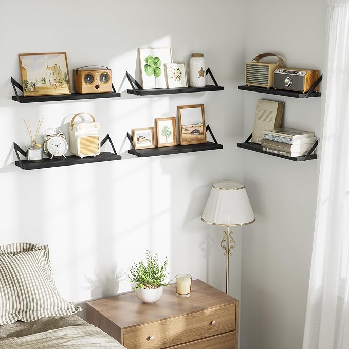 SRIWATANA Floating Shelves for Wall Decor, Wood Wall Shelves for Bathroom - Image 5