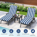 2 Pcs Outdoor Chaise Lounge Cushion 72" x 21" x 3", Folding Patio Lounge Chair - Image 4