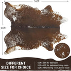 Faux Cowhide Rug, Animal Cow Hide Rug, 4.6 x 5.2 Ft Spotted Brown | Premium - Image 2