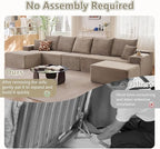167.7" Sectional Cloud Couch for Living Room, Modular Floor Deep-Seat Sofa - Image 3