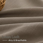 Dark Taupe Linen Sheer Curtains 54 Inch Length 2 Panel Set Back Tab Rod Pocket - Image 5