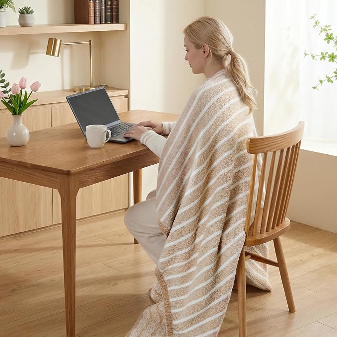 Snuggle Sac Ultra Soft Beige Throw Blanket - Image 6
