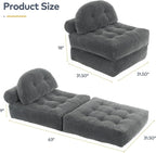 Convertible Corduroy Floor Sofa, 3-in-1 Folding Lazy Sofa Bed - Image 2