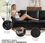 LEVNARY Compact PU Leather Sofa Set 3 Piece, Small Space Couch Set - Image 5