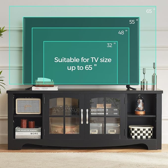 LINSY HOME Farmhouse TV Stand for 65 Inch TV, Wood Entertainment Center - Image 8