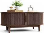 LINSY HOME Oval Coffee Table, Wood Coffee Table by LINSYHOME