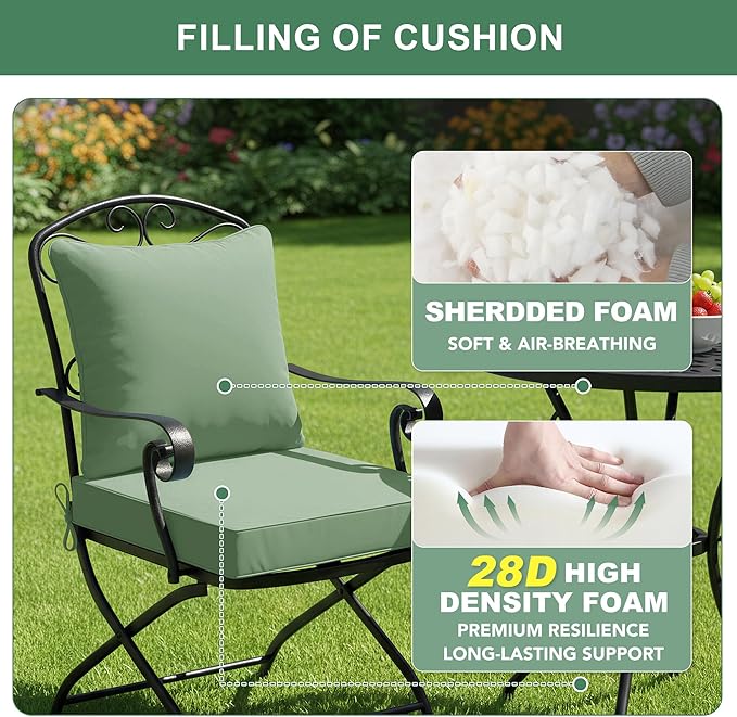 Summsun Outdoor Cushions for Patio Furniture, Double-Sided Waterproof Backrest - Image 4