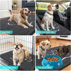 OLANLY Dog Door Mat for Muddy Paws 70x46, Paw Print Design Chenille Mud Mat | - Image 7