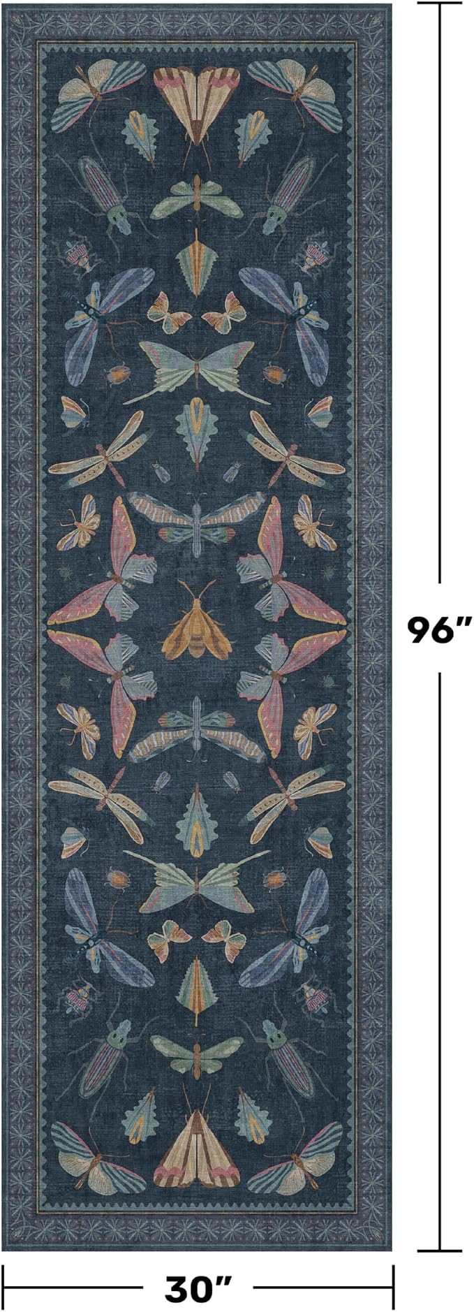 Vintage 2'6"x8' Kitchen Rugs Washable, Non Slip 8ft Long Rugs - Image 2