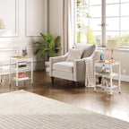 HOOBRO Side Table with Charging Station and USB Port, Small End Table - Image 8