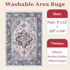 SERISSA 9x12 Washable Non Slip Boho Area Rug - Image 6