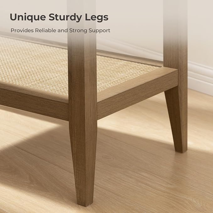 SICOTAS Rattan Nightstands Set of 2 Bedside Table - Image 5