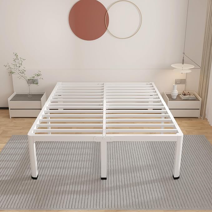 ROIL 14 Inch White California King Bed Frame - Image 7