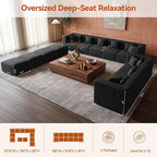 MONVANE Modular Sectional Sofa, Oversized 12 Seat Convertible U Shaped Couch - Image 3