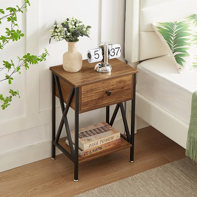VECELO Nightstands Set of 2, Modern Bedside End Tables, Night Stands - Image 4