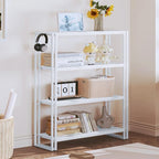HCHQHS Bookshelf, 4-Tier Industrial Bookcase, Freestanding Tall Bookshelves - Image 2