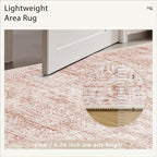 Soalmost 9x12 Area Rugs for Living Room Washable Rug Non-Slip Pink | Large - Image 6