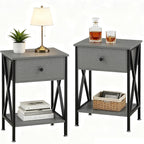 VECELO Nightstands Set of 2, Modern Bedside End Tables, Night Stands by VECELO