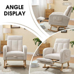 NIOIIKIT Nursery Rocking Chair, Corduroy Upholstered Rocking Chair - Image 8