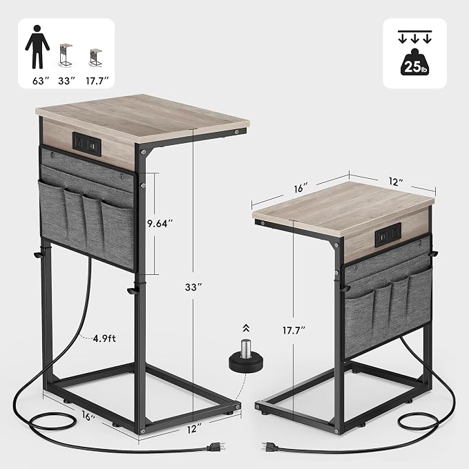 Vagusicc C-Shaped End Table - Image 3